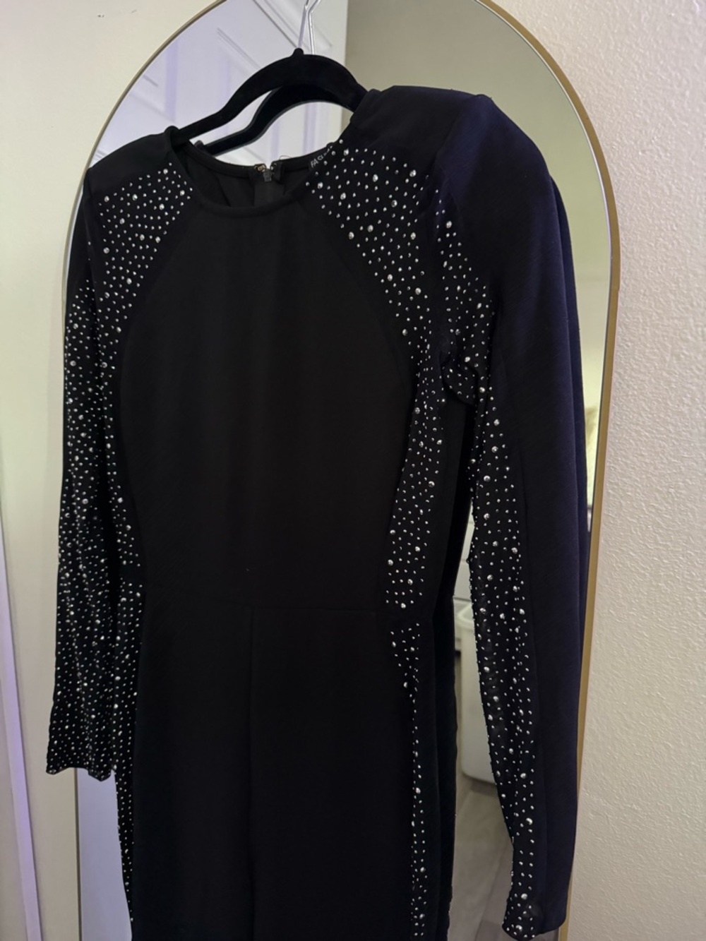 Mesh embellished romper